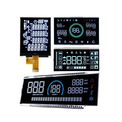 Tela de exibição grande VA de cor preta com retroiluminação LED branco para LCD de segmento monocromático personalizado em dispositivos controladores de monitor