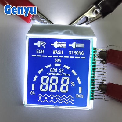 Bom preço. Dimensão personalizada Display LCD de segmento HTN PIN azul Conecte-se com luz de fundo branca on-line