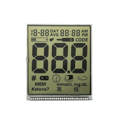 Bom preço. Display de segmento LCD personalizado HTN positivo sem luz de fundo para medidor de glicose no sangue on-line
