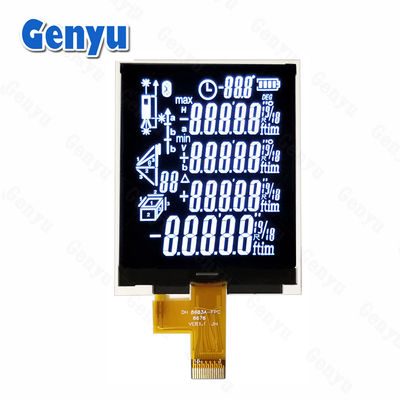 Segmento preto COG LCD VA Display Caracteres brancos 2, 4 polegadas tela LCD Para medidor de distância