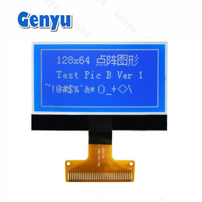 2.15 polegadas 128x64 Gráfico LCD Screen STN Branco Em Azul 34PIN Soldagem FPC