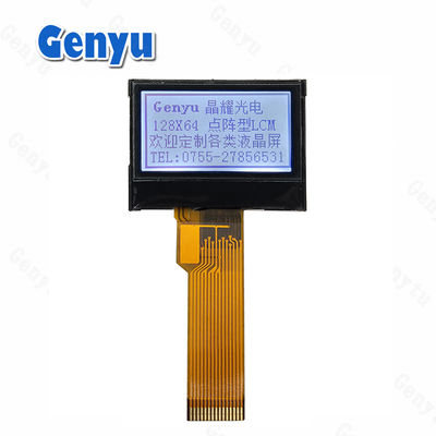 0.96 polegadas 128x64 Monocromo FSTN LCD Display 15pin Luz de fundo branca SPI Interface