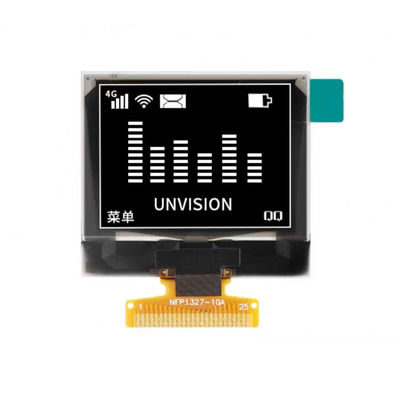 1Display OLED de 32 polegadas Branco 128x96 Resolução 25pin Soldagem FPC Interface múltipla